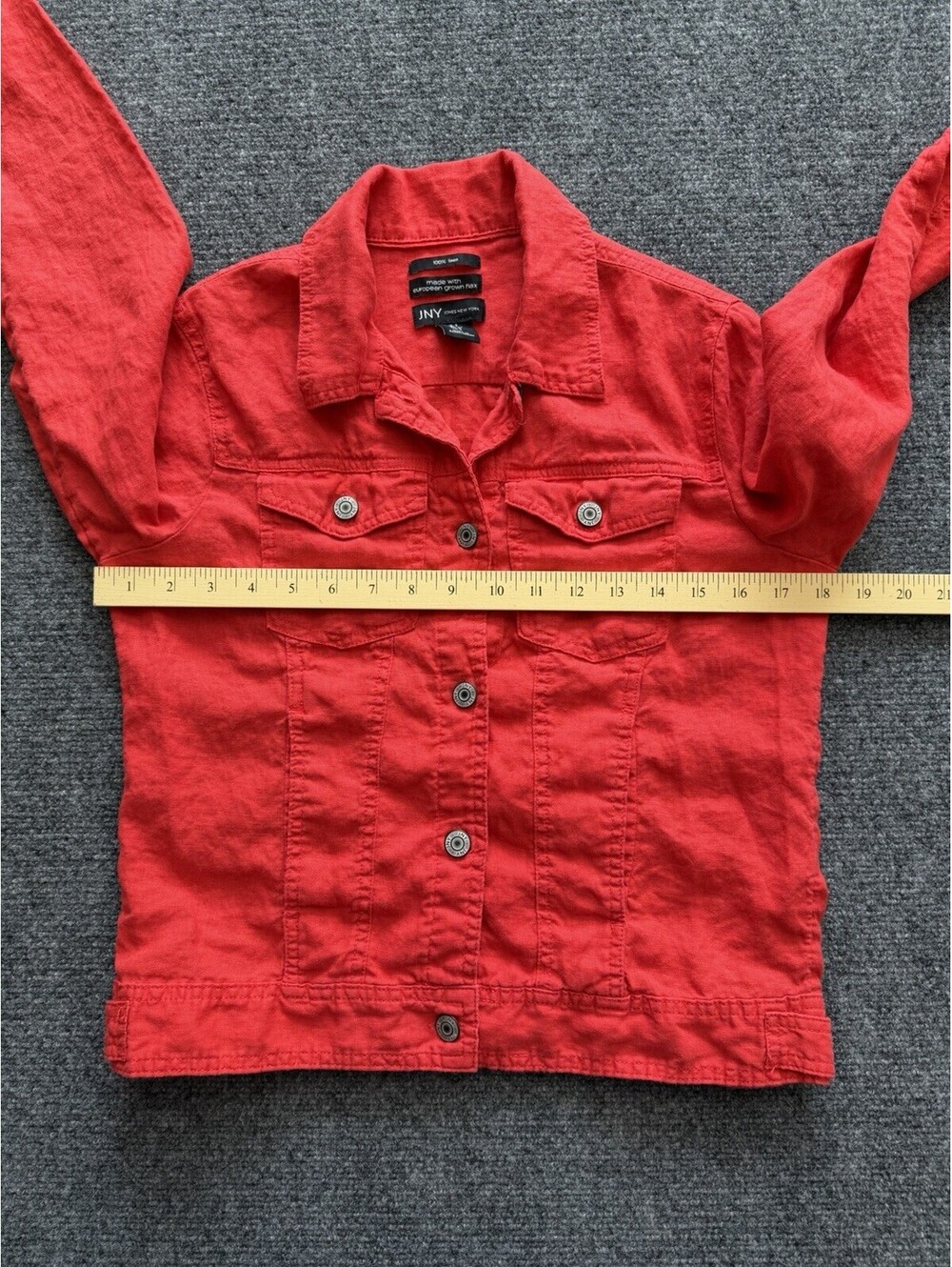 JNY Jones New York 100% Linen Jacket Natural Fibers Layers Fall Spring Casual S - Picture 14 of 15